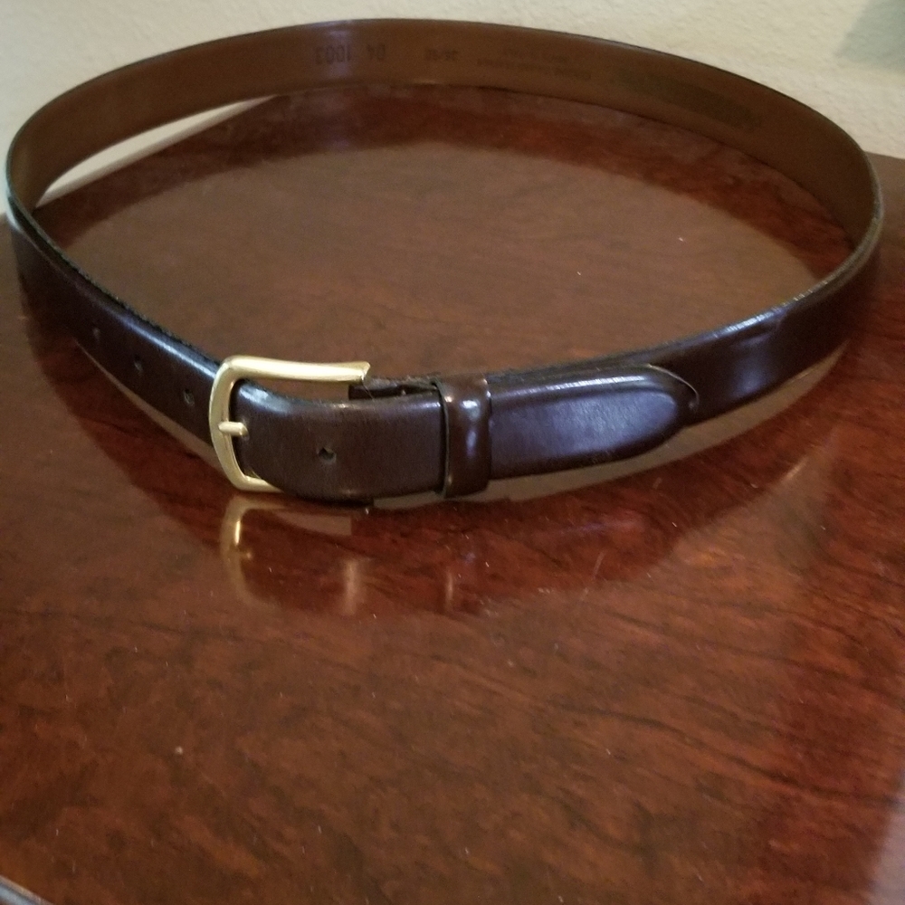 Men's Brown Italian Leather Belt sz 36